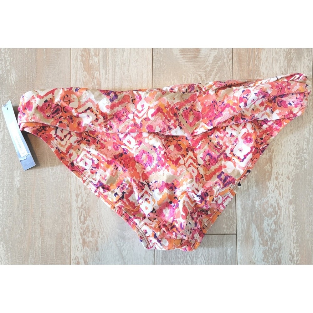 Apt 9 Women's Swimwear Bikini‎ Bottom Size Large Bandeau Pink Orange Wht NWT - Picture 2 of 4